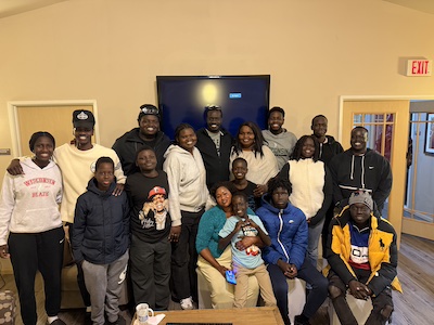 Me with my family and friends.